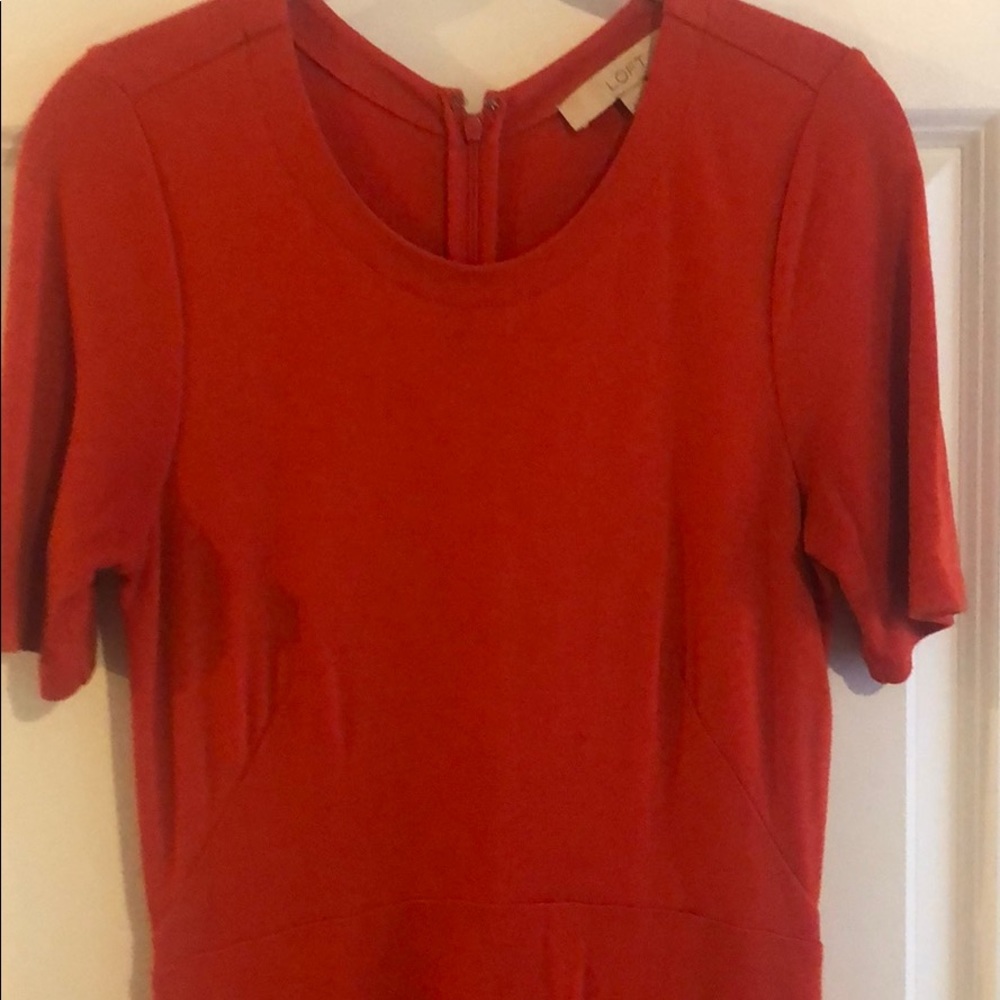Loft Red Fit & Flare Dress - Picture 4 of 7